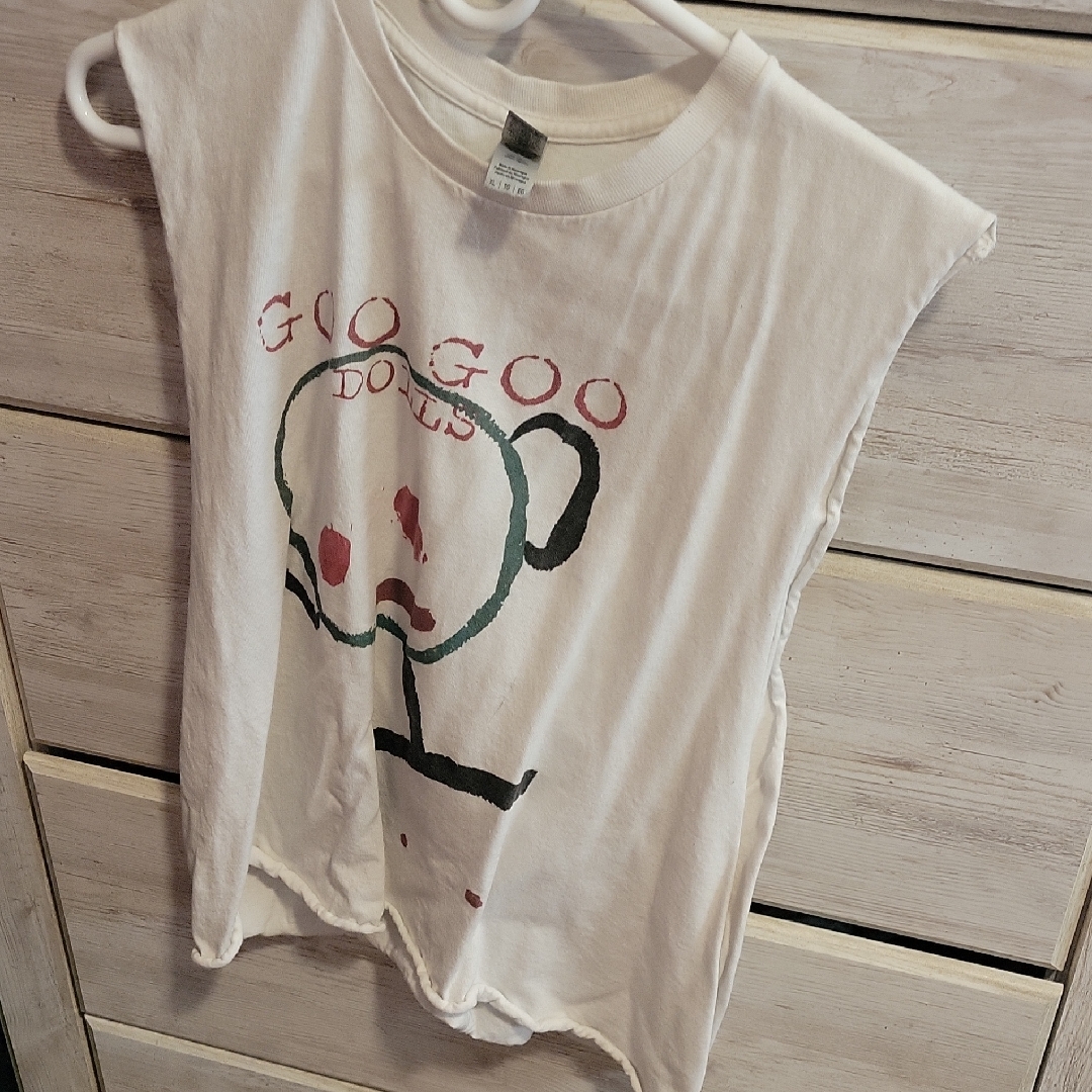 Gildan Goo Goo Dolls White Graphic Tank Top Gildan Goo Goo Dolls White Graphic Tank Top